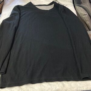 Eddie Bauer Black and Gray Ribbed Sleepwear Top